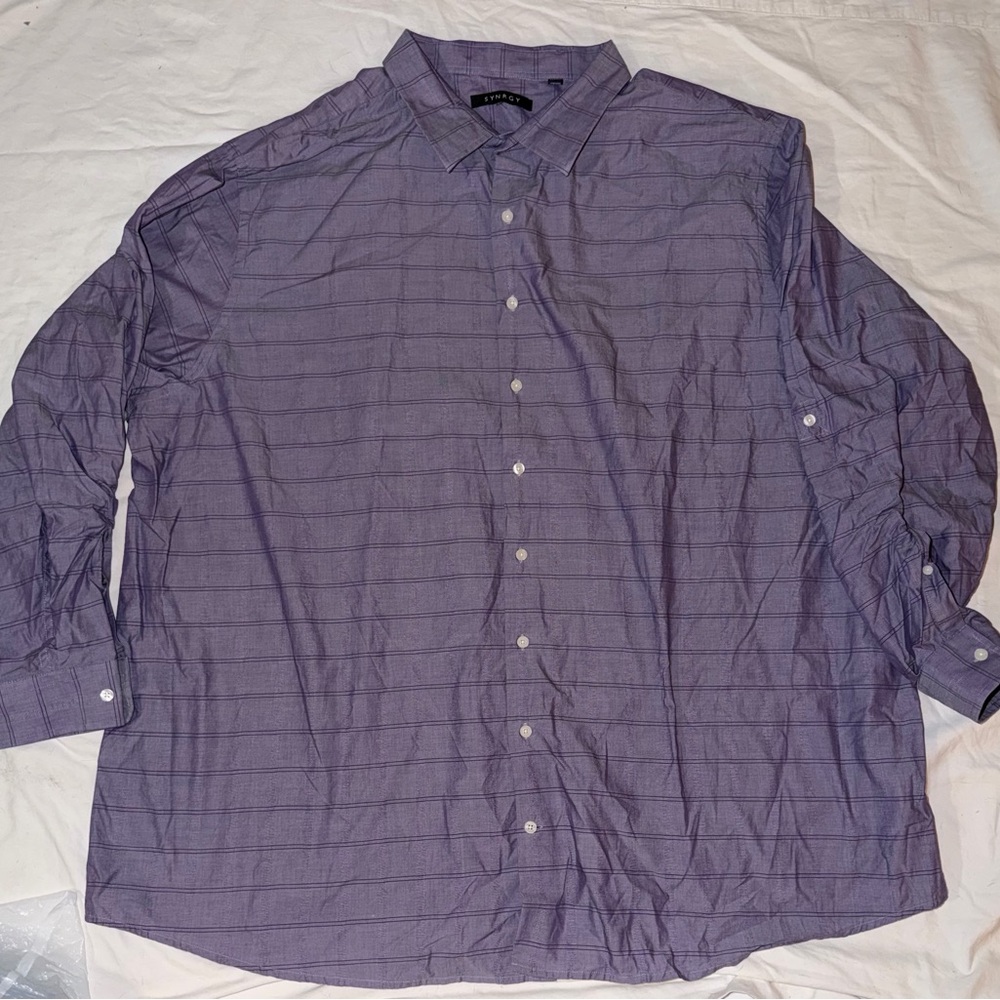 Elegant Men's Purple Casual Button-Down Shirt